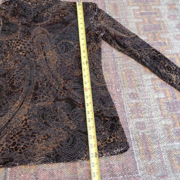 Dusak Design Cowl Neck Velvet Top P/S Black & Gold Long Sleeve - Picture 5 of 7